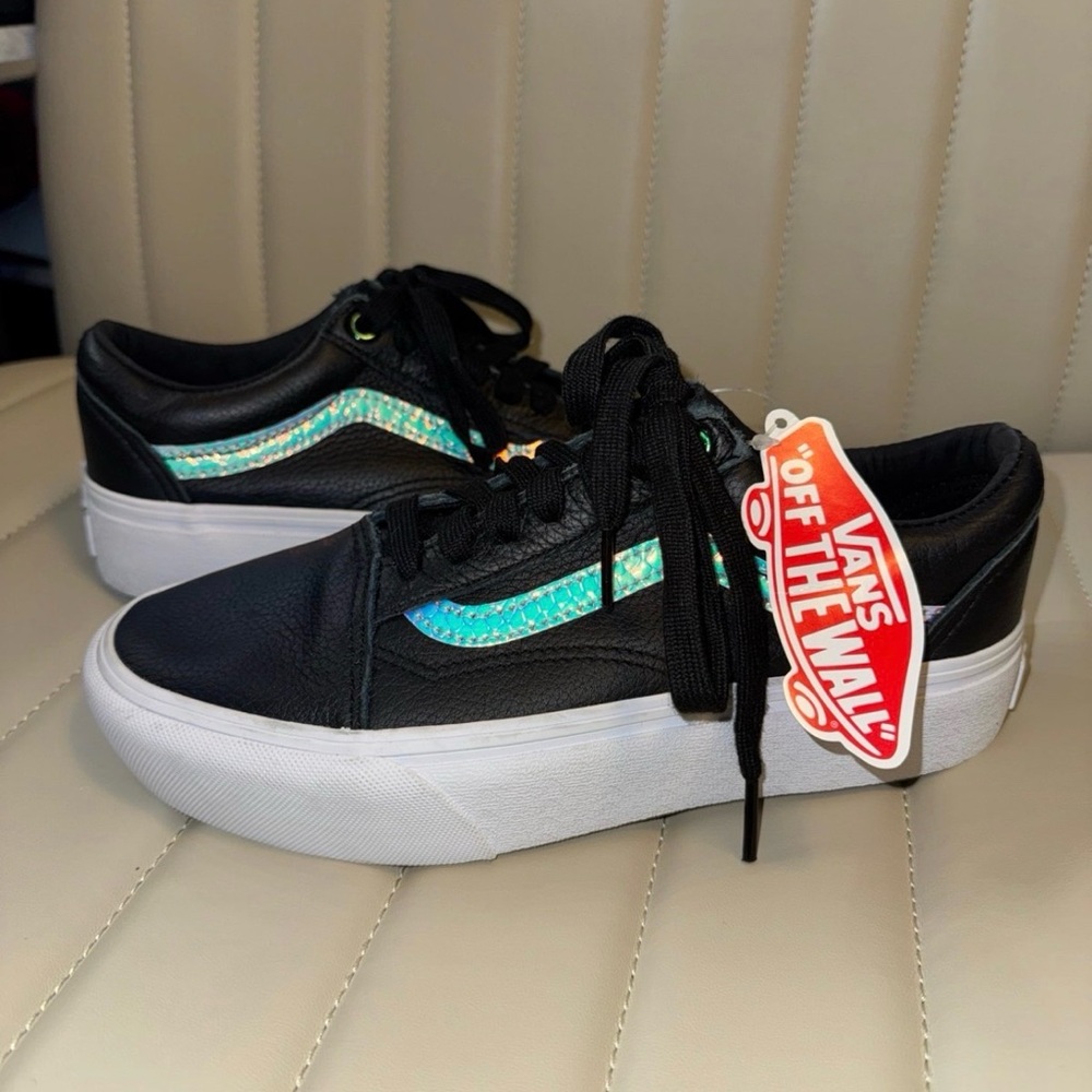 Vans Holo Sidestripe Old Skool Platform Shoes - Black / True White